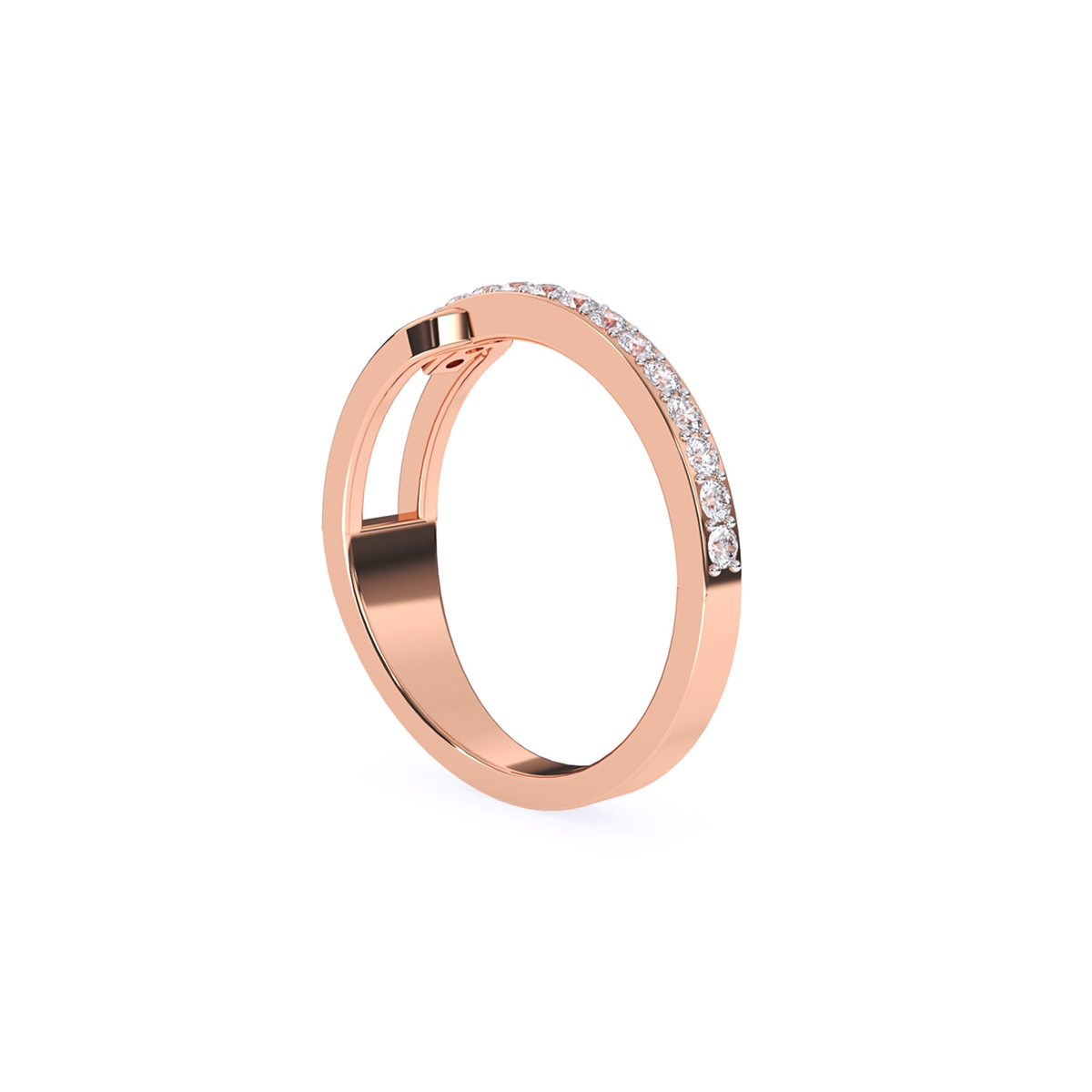 Shimmering Round Diamond Channel Set Dainty Band